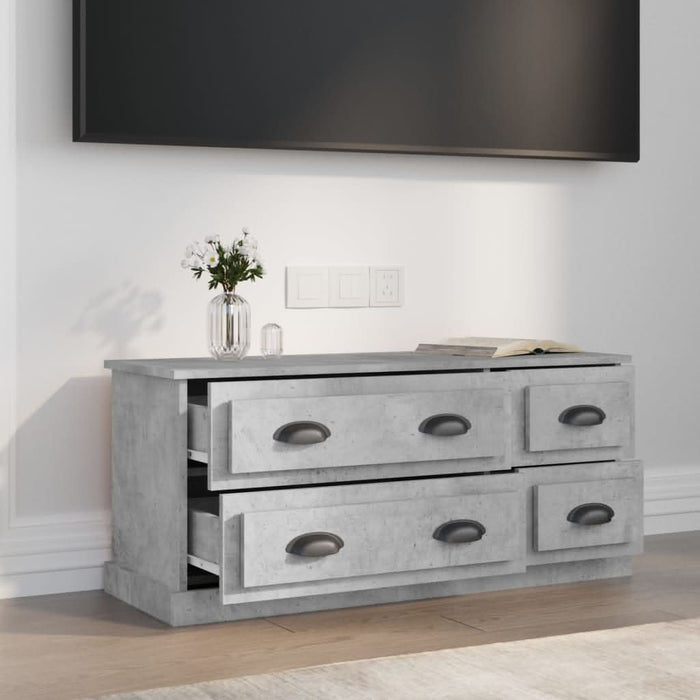 Comodă TV, gri beton, 100x35,5x45 cm, lemn prelucrat - WALTI WALTI