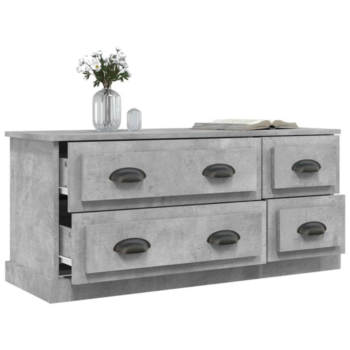 Comodă TV, gri beton, 100x35,5x45 cm, lemn prelucrat - WALTI WALTI