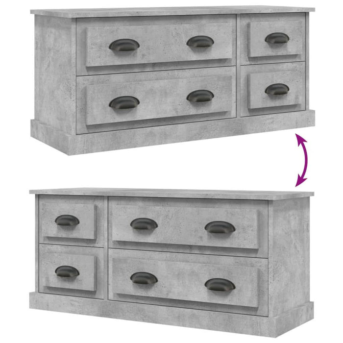 Comodă TV, gri beton, 100x35,5x45 cm, lemn prelucrat - WALTI WALTI