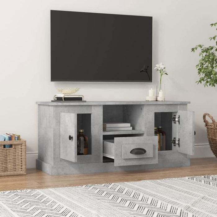 Comodă TV, gri beton, 100x35,5x45 cm, lemn prelucrat - WALTI WALTI