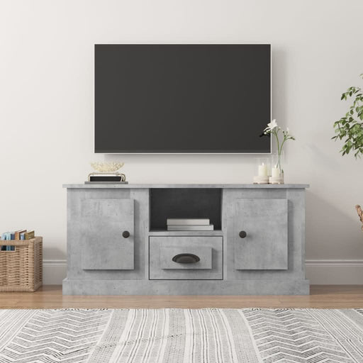 Comodă TV, gri beton, 100x35,5x45 cm, lemn prelucrat - WALTI WALTI