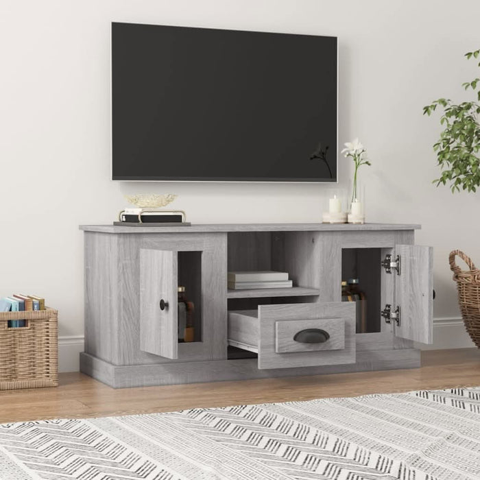 Comodă TV, gri sonoma, 100x35,5x45 cm, lemn prelucrat - WALTI WALTI
