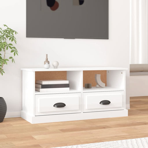 Comodă TV, alb extralucios, 93x35,5x45 cm, lemn prelucrat - WALTI WALTI
