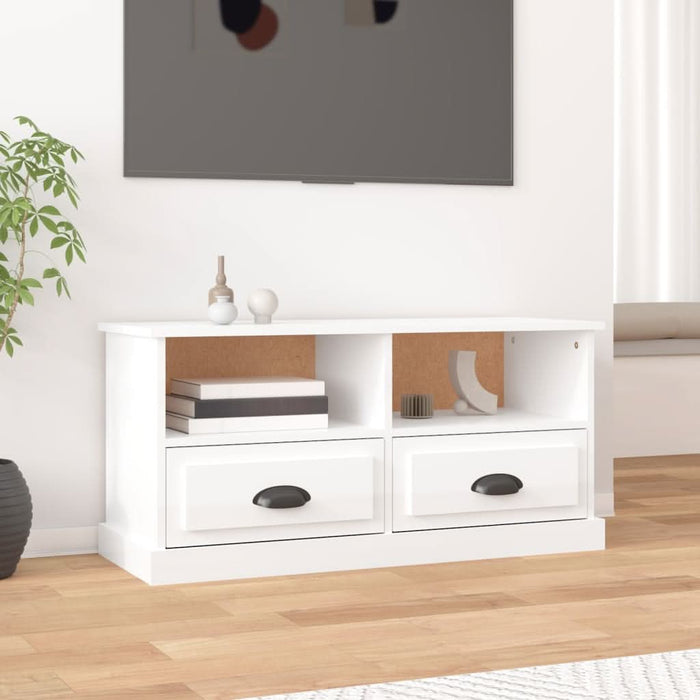 Comodă TV, alb extralucios, 93x35,5x45 cm, lemn prelucrat - WALTI WALTI