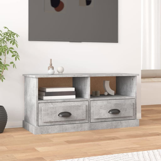 Comodă TV, gri beton, 93x35,5x45 cm, lemn prelucrat - WALTI WALTI