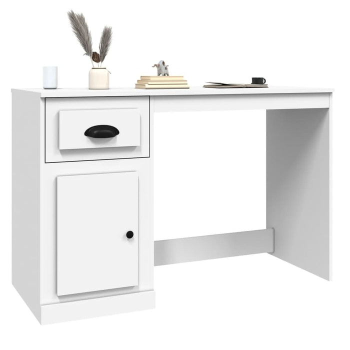 Birou cu sertar, alb, 115x50x75 cm, lemn prelucrat - WALTI WALTI