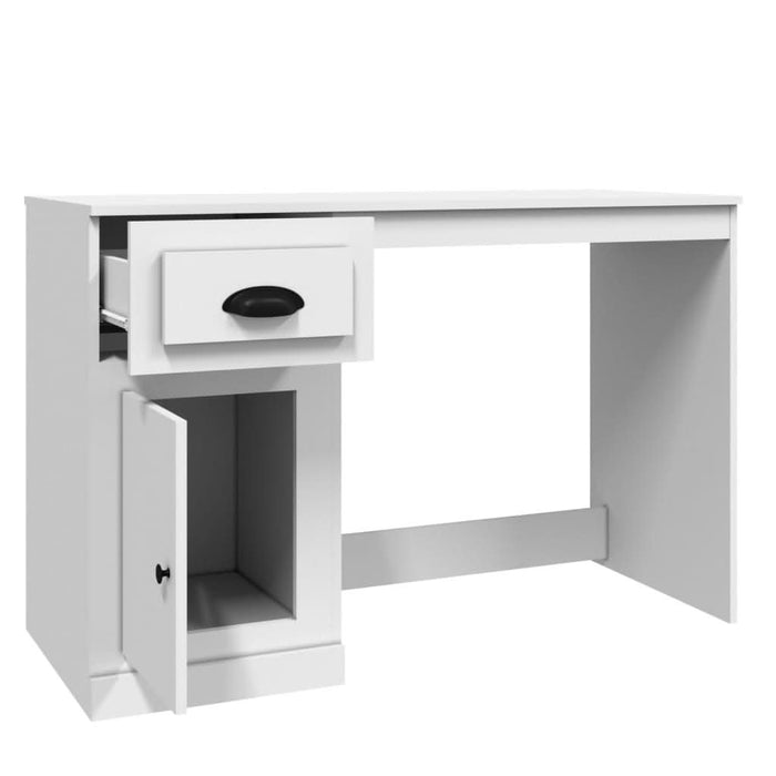 Birou cu sertar, alb, 115x50x75 cm, lemn prelucrat - WALTI WALTI