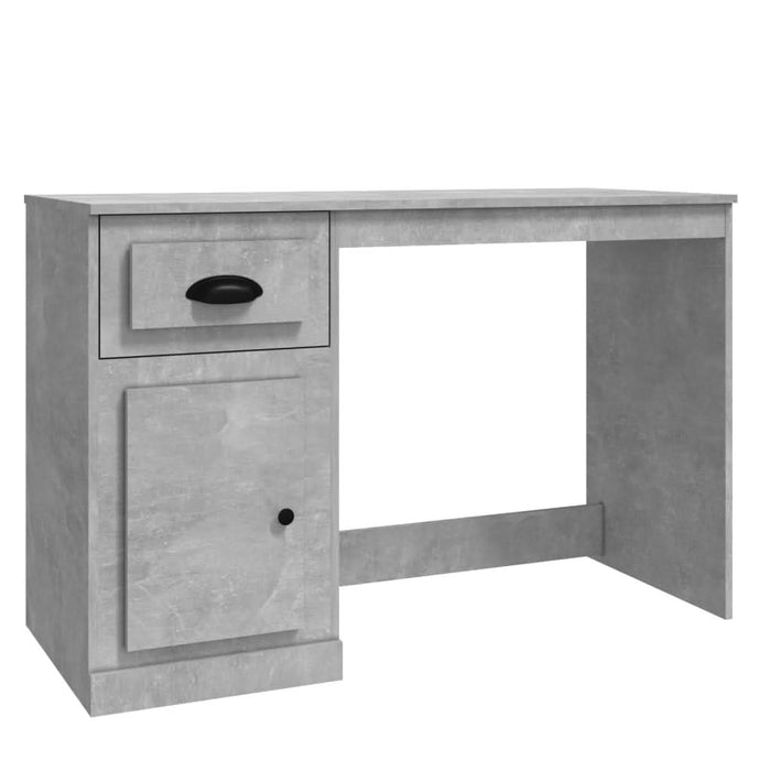 Birou cu sertar, gri beton, 115x50x75 cm, lemn prelucrat - WALTI WALTI