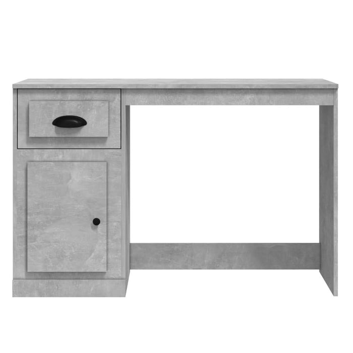 Birou cu sertar, gri beton, 115x50x75 cm, lemn prelucrat - WALTI WALTI