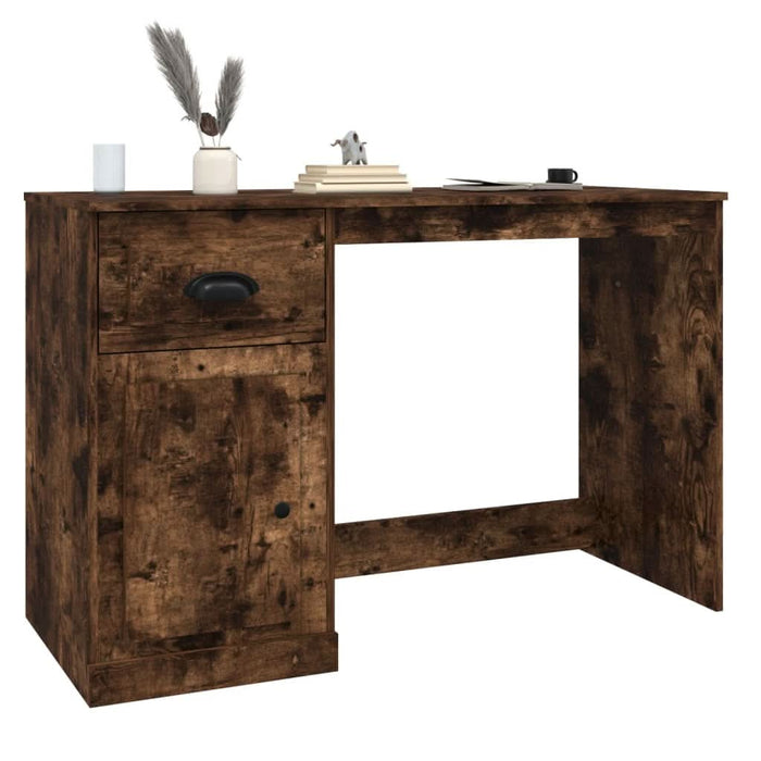 Birou cu sertar, stejar fumuriu, 115x50x75 cm, lemn prelucrat - WALTI WALTI