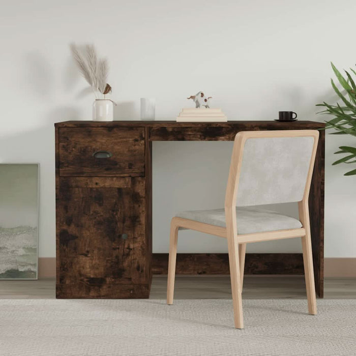 Birou cu sertar, stejar fumuriu, 115x50x75 cm, lemn prelucrat - WALTI WALTI