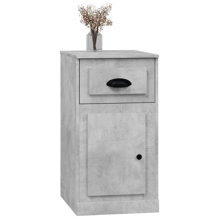 Dulap lateral cu sertar, gri beton, 40x50x75 cm lemn prelucrat - WALTI WALTI