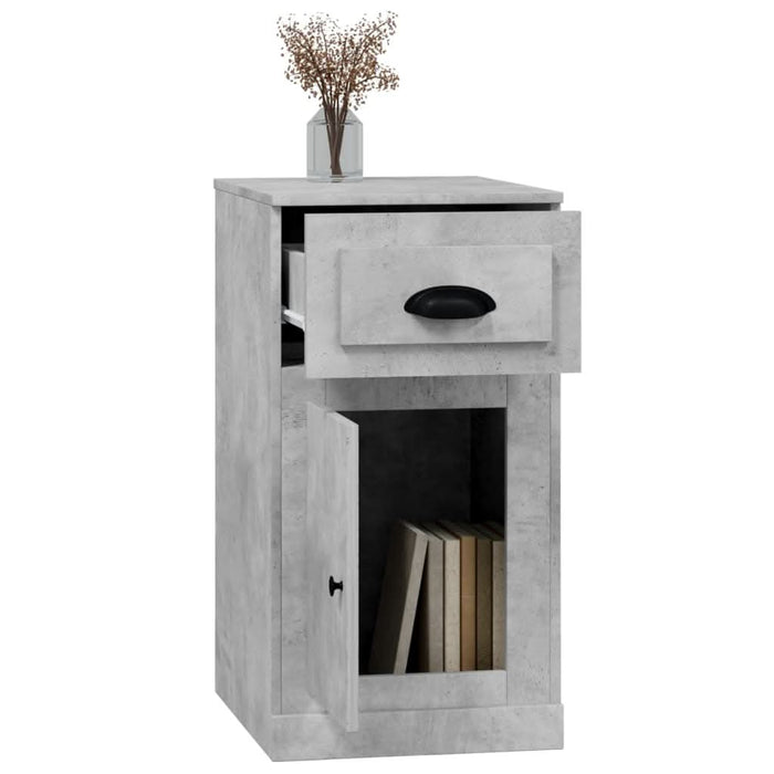Dulap lateral cu sertar, gri beton, 40x50x75 cm lemn prelucrat - WALTI WALTI