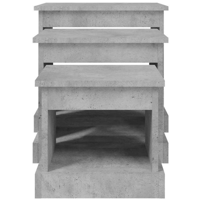 Mese suprapuse, 3 buc., gri beton, lemn prelucrat - WALTI WALTI