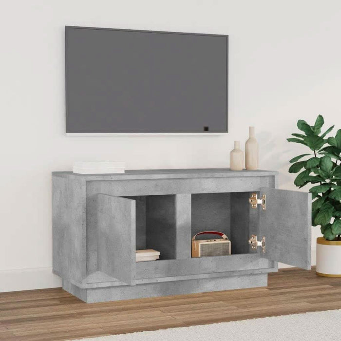 Comodă TV, gri beton, 80x35x45 cm, lemn prelucrat - WALTI WALTI