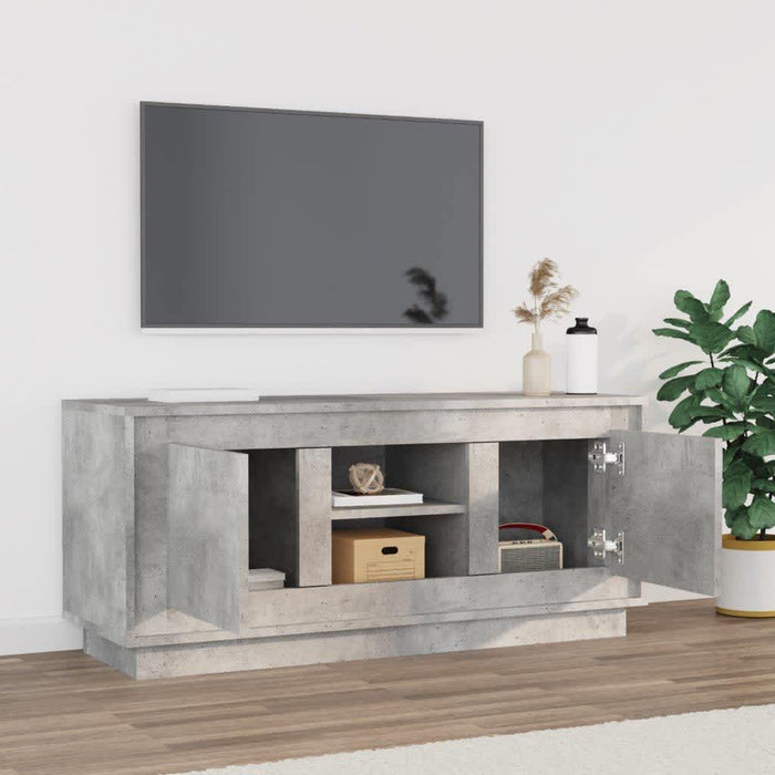 Comodă TV, gri beton, 102x35x45 cm, lemn prelucrat - WALTI WALTI