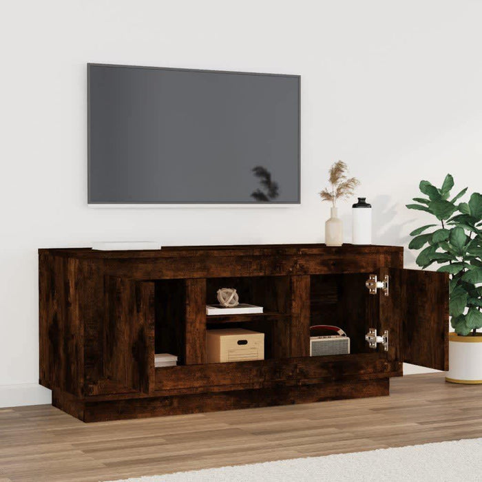 Comodă TV, stejar afumat, 102x35x45 cm, lemn prelucrat - WALTI WALTI