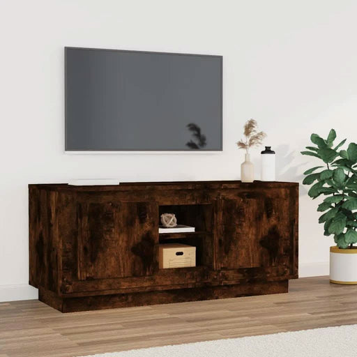 Comodă TV, stejar afumat, 102x35x45 cm, lemn prelucrat - WALTI WALTI