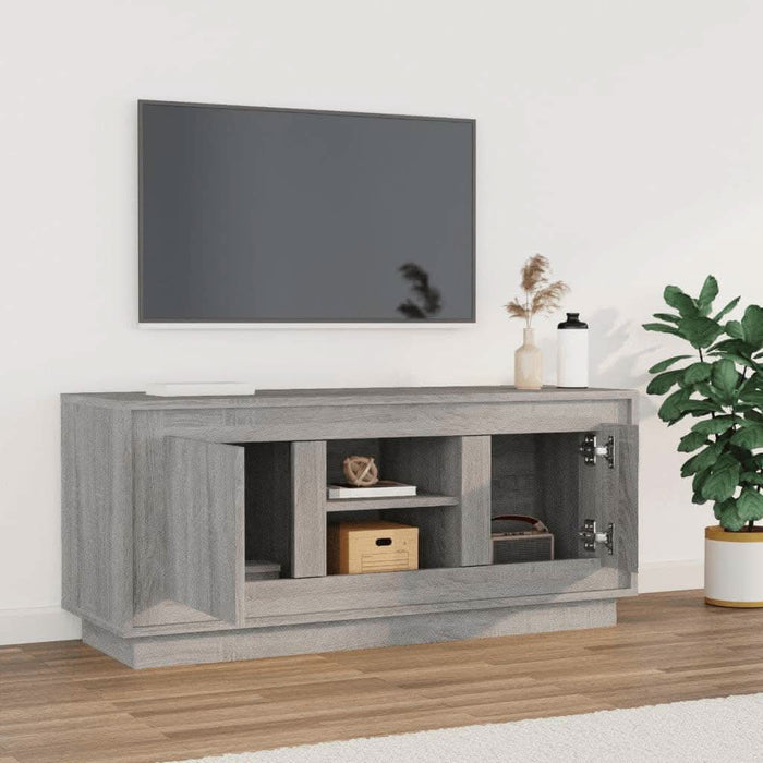 Comodă TV, gri sonoma, 102x35x45 cm, lemn prelucrat - WALTI WALTI