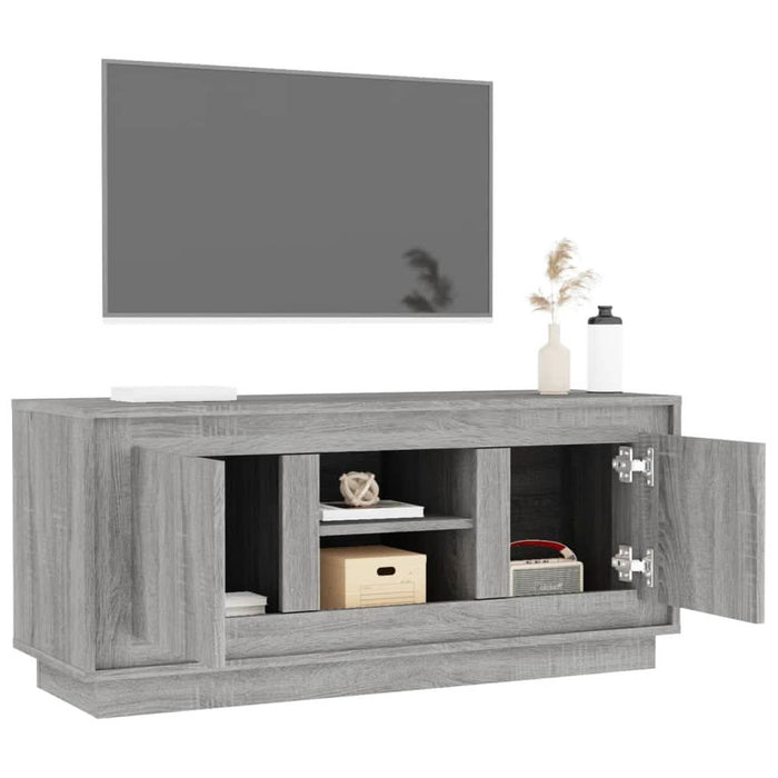 Comodă TV, gri sonoma, 102x35x45 cm, lemn prelucrat - WALTI WALTI