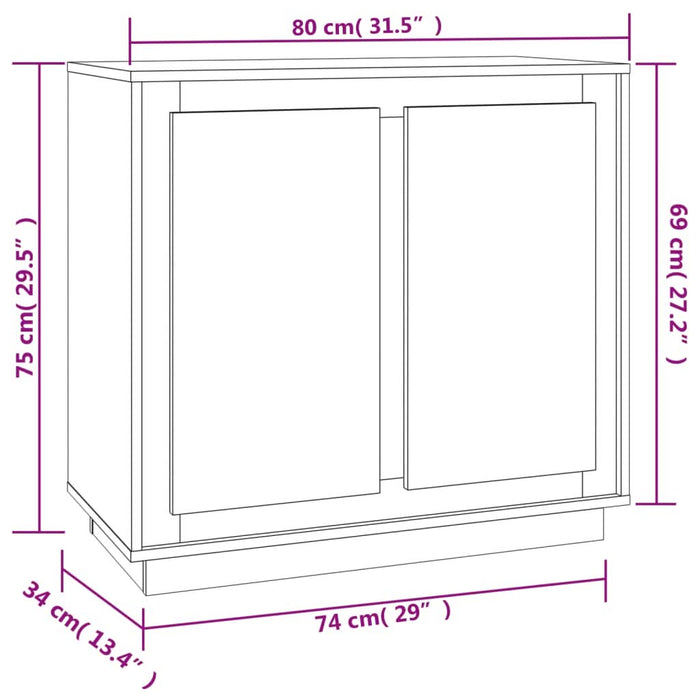 Servantă, sonoma gri, 80x34x75 cm, lemn prelucrat - WALTI WALTI