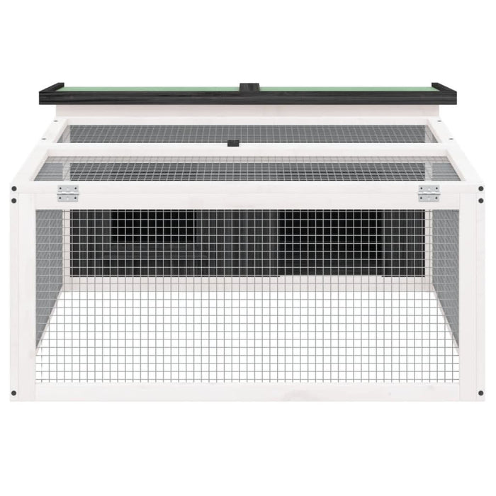 Cușcă pentru iepuri, gri, 117,5x97x47,5 cm, lemn masiv de pin - WALTI WALTI