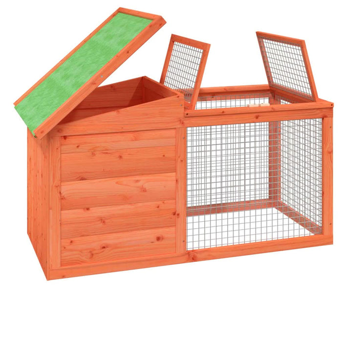 Cușcă pentru iepuri maro 100,5x54x55 cm lemn masiv de pin - WALTI WALTI