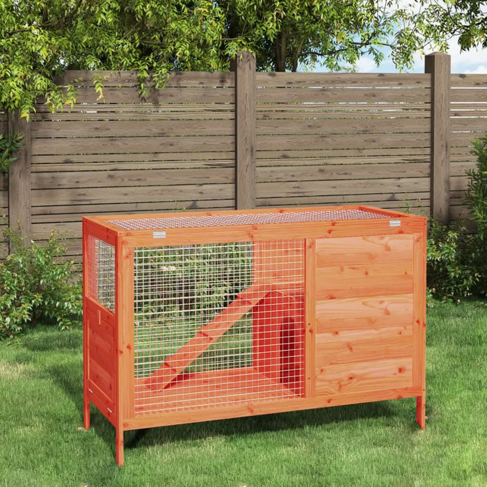 Cușcă pentru iepuri maro 103x44x69,5 cm lemn masiv de pin - WALTI WALTI