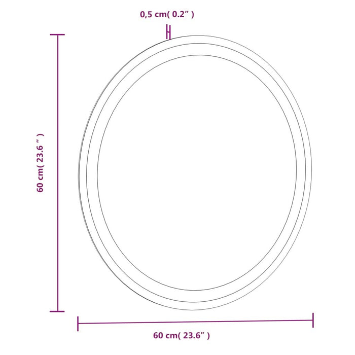 Oglindă de baie cu LED, 60 cm, rotundă - WALTI WALTI