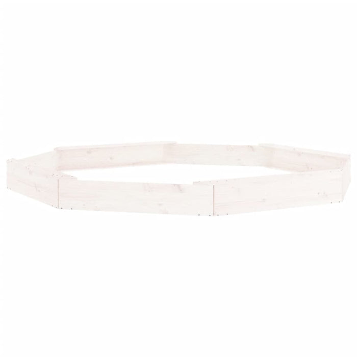 Cutie de nisip cu scaune octogonale, alb, lemn masiv de pin - WALTI WALTI