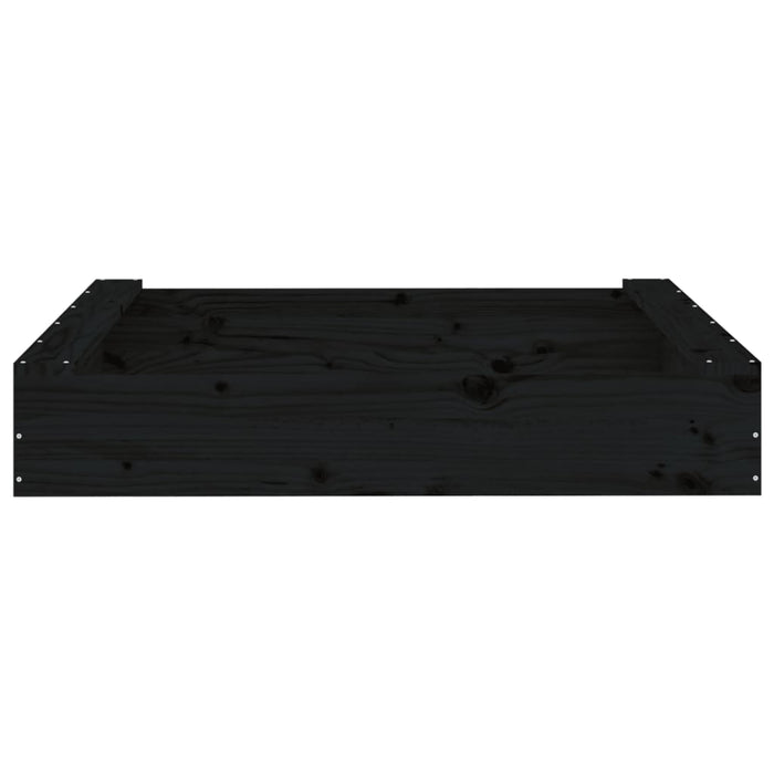 Cutie de nisip pătrată cu scaune, negru, lemn masiv de pin - WALTI WALTI