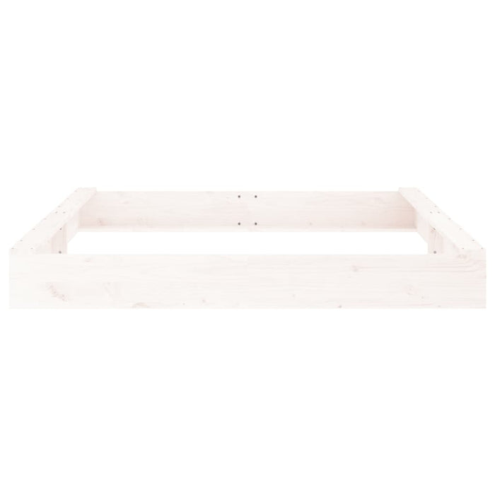 Cutie de nisip pătrată cu scaune, alb, lemn masiv de pin - WALTI WALTI