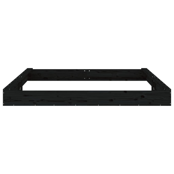 Cutie de nisip pătrată cu scaune, negru, lemn masiv de pin - WALTI WALTI