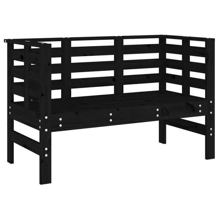 Bancă de grădină, negru, 111,5x53x71 cm, lemn masiv de pin - WALTI WALTI