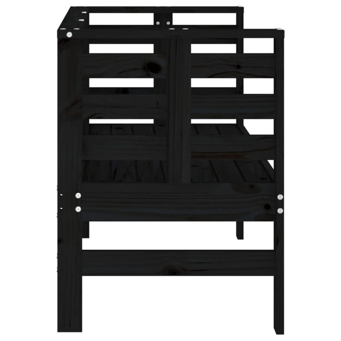 Bancă de grădină, negru, 111,5x53x71 cm, lemn masiv de pin - WALTI WALTI