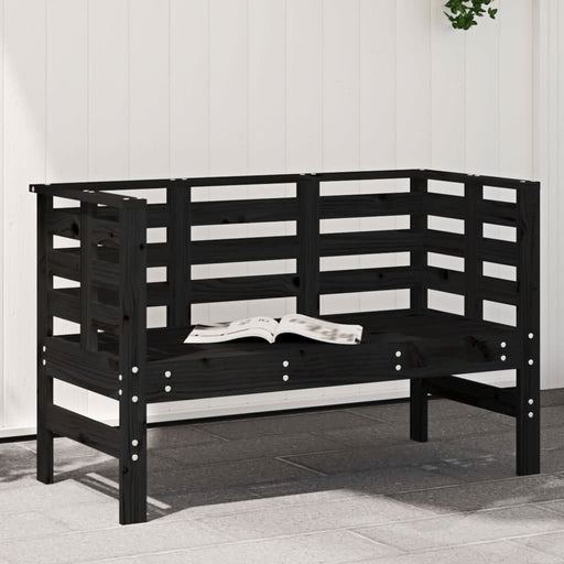 Bancă de grădină, negru, 111,5x53x71 cm, lemn masiv de pin - WALTI WALTI