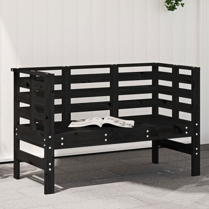 Bancă de grădină, negru, 111,5x53x71 cm, lemn masiv de pin - WALTI WALTI