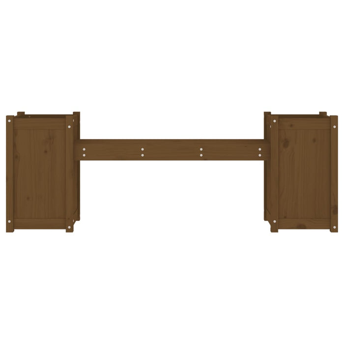 Banchetă cu jardiniere, maro miere, 180x36x63cm, lemn masiv pin - WALTI WALTI