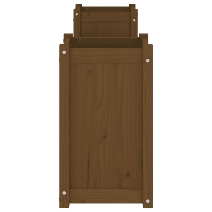 Banchetă cu jardiniere, maro miere, 180x36x63cm, lemn masiv pin - WALTI WALTI