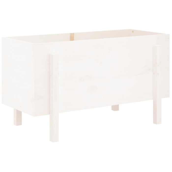 Strat înălțat de grădină, alb, 101x50x57 cm, lemn masiv de pin - WALTI WALTI