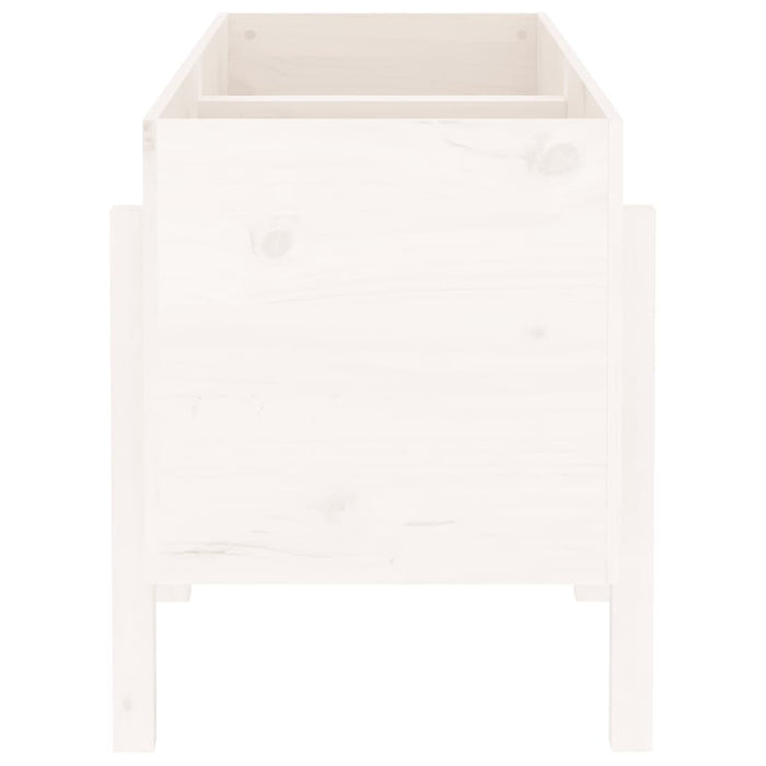 Strat înălțat de grădină, alb, 121x50x57 cm, lemn masiv de pin - WALTI WALTI