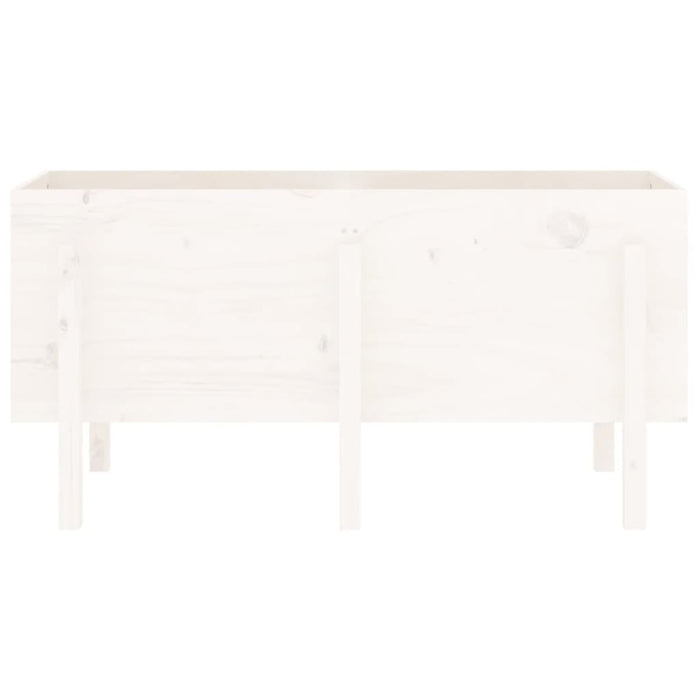 Strat înălțat de grădină, alb, 121x50x57 cm, lemn masiv de pin - WALTI WALTI