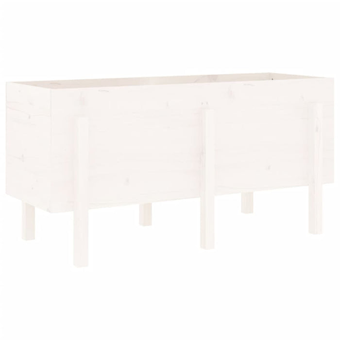 Strat înălțat de grădină, alb, 121x50x57 cm, lemn masiv de pin - WALTI WALTI