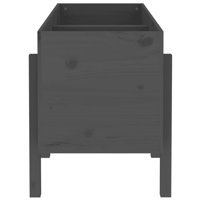 Strat înălțat de grădină, gri, 121x50x57 cm, lemn masiv de pin - WALTI WALTI