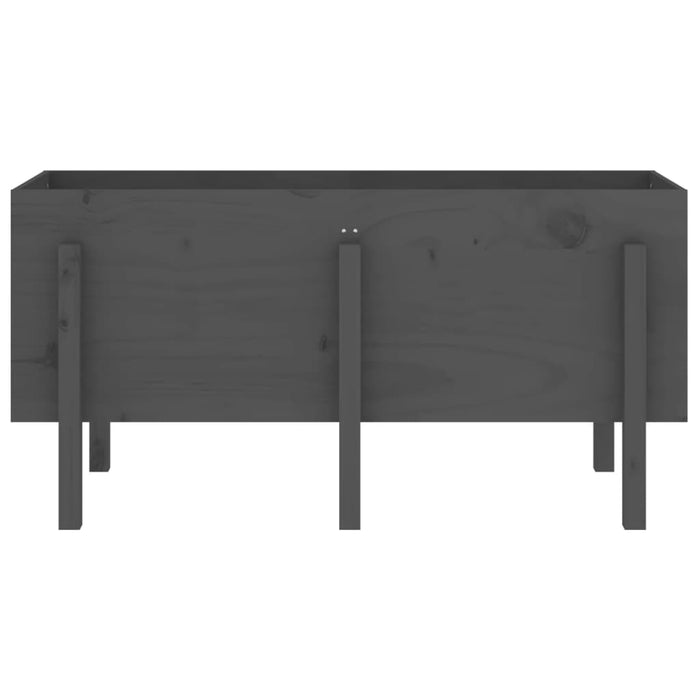 Strat înălțat de grădină, gri, 121x50x57 cm, lemn masiv de pin - WALTI WALTI