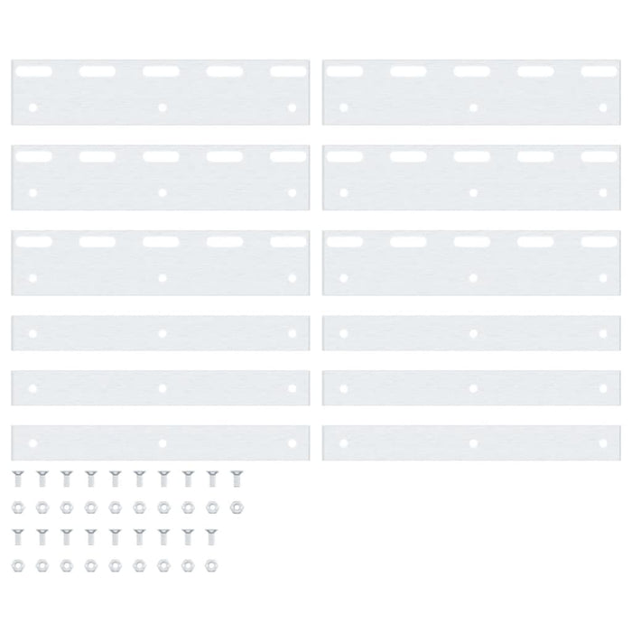 Plăci de conectare, 6 buc., argintiu, 20 cm, oțel inoxidabil - WALTI WALTI