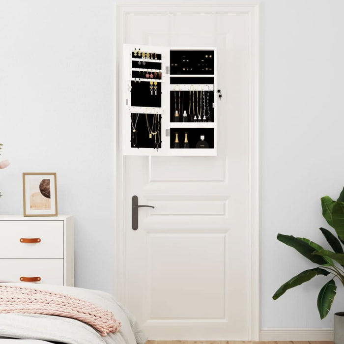 Dulap de bijuterii cu oglindă de perete, alb, 30x8,5x67 cm - WALTI WALTI