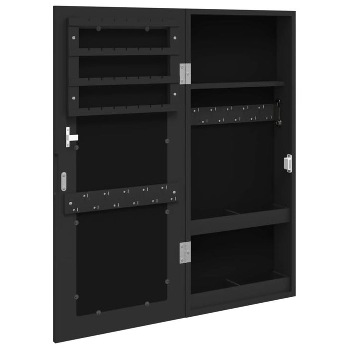 Dulap de bijuterii cu oglindă de perete, negru, 30x8,5x67 cm - WALTI WALTI