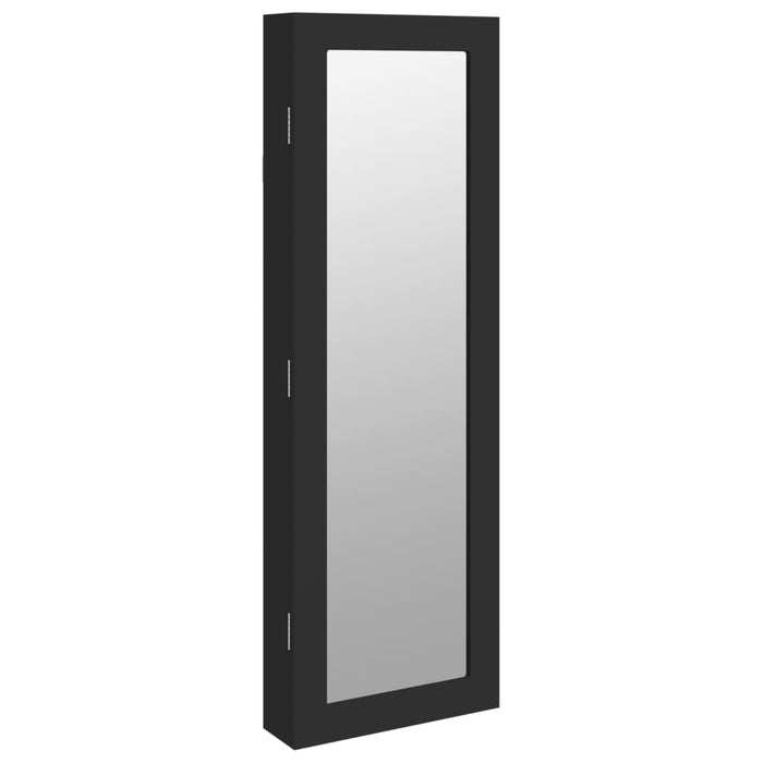 Dulap de bijuterii & oglindă montat pe perete negru 30x8,5x90cm - WALTI WALTI