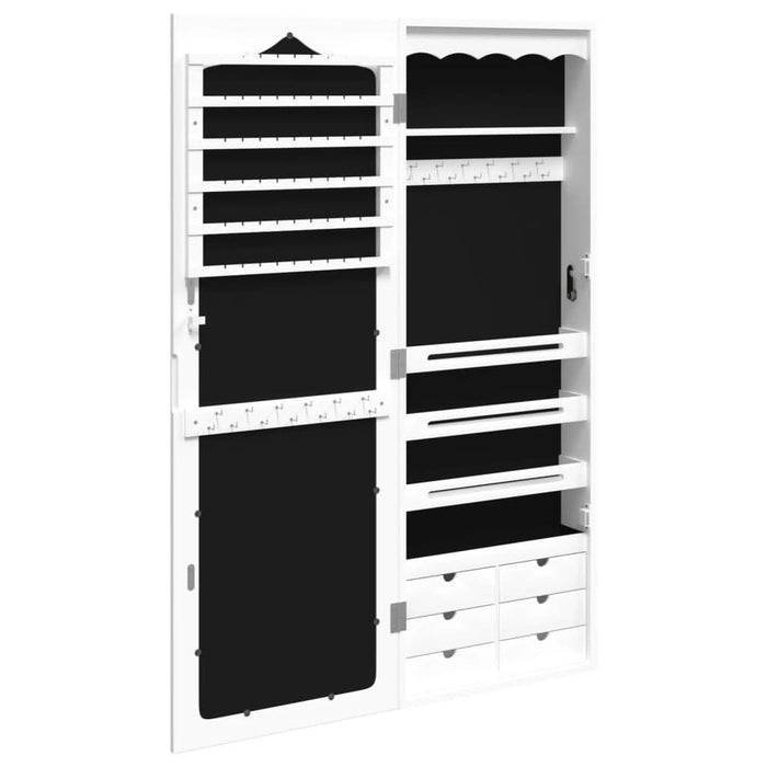 Dulap de bijuterii cu oglindă de perete, alb, 37,5x10x106 cm - WALTI WALTI